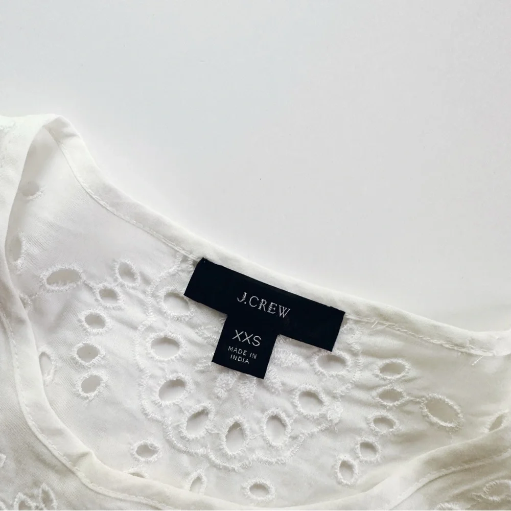 J.Crew Women’s White Ruffle Short Sleeve Top XXS - Picture 5 of 7